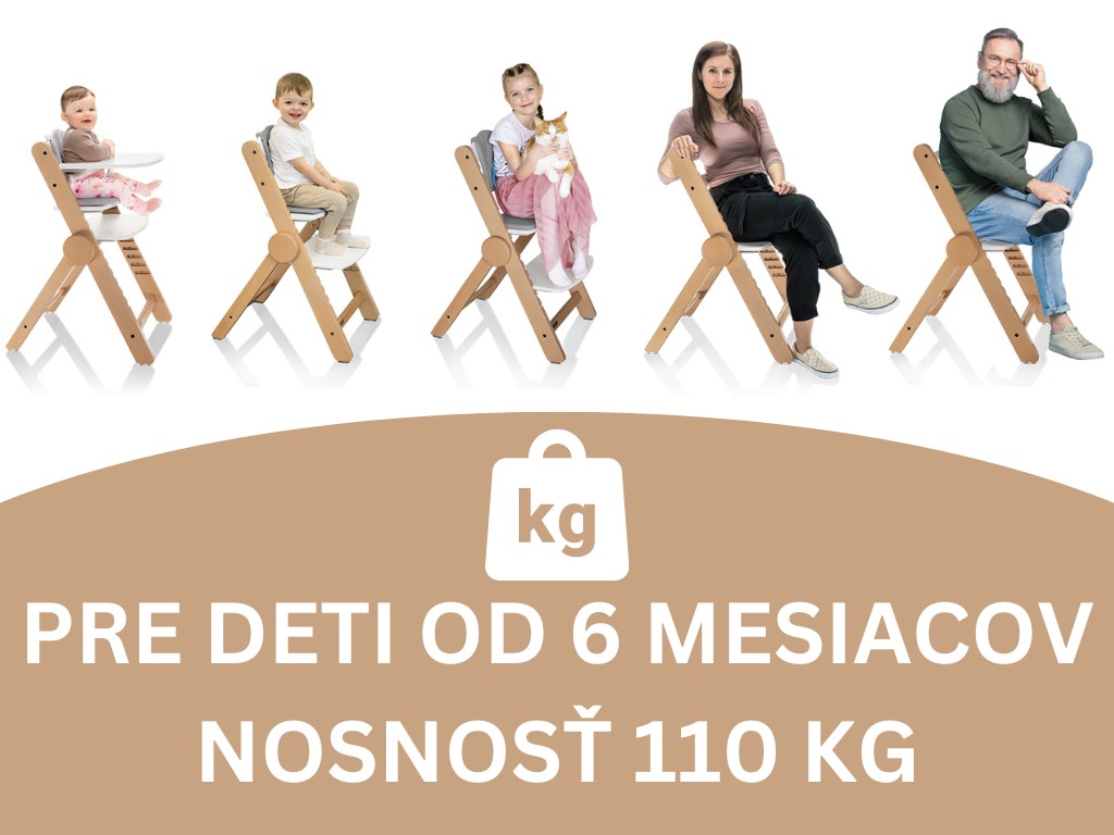 Rastúca detská stolička zopa clipp & Clapp s nosnosťou do 110 kg